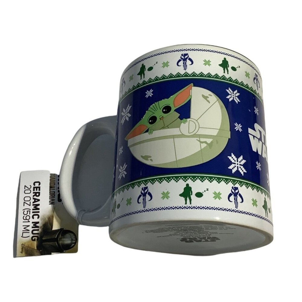 Disney Star Wars Mug Mandalorian Baby Yoda 20 oz Ceramic Coffee Cup Christmas - Picture 6 of 7